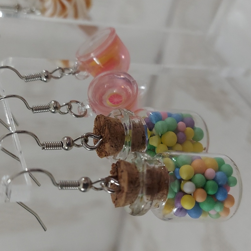 5 pair Realistic boba Milkshake,Candy Earrings plastic, resin New